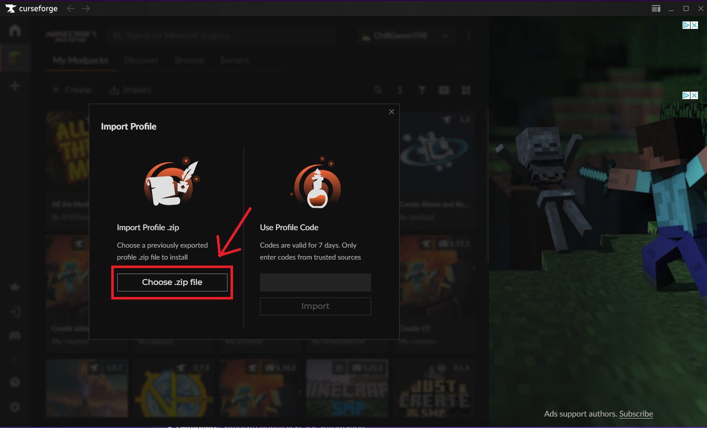 CurseForge App Screenshot