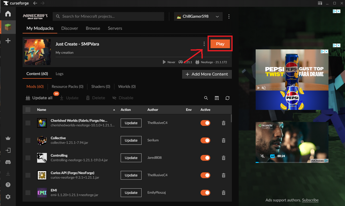 CurseForge App Screenshot